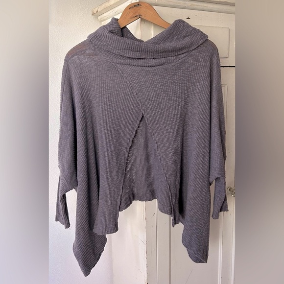 Free People | Women’s purple grey World Traveler cowl neck split back top size S - Picture 7 of 14